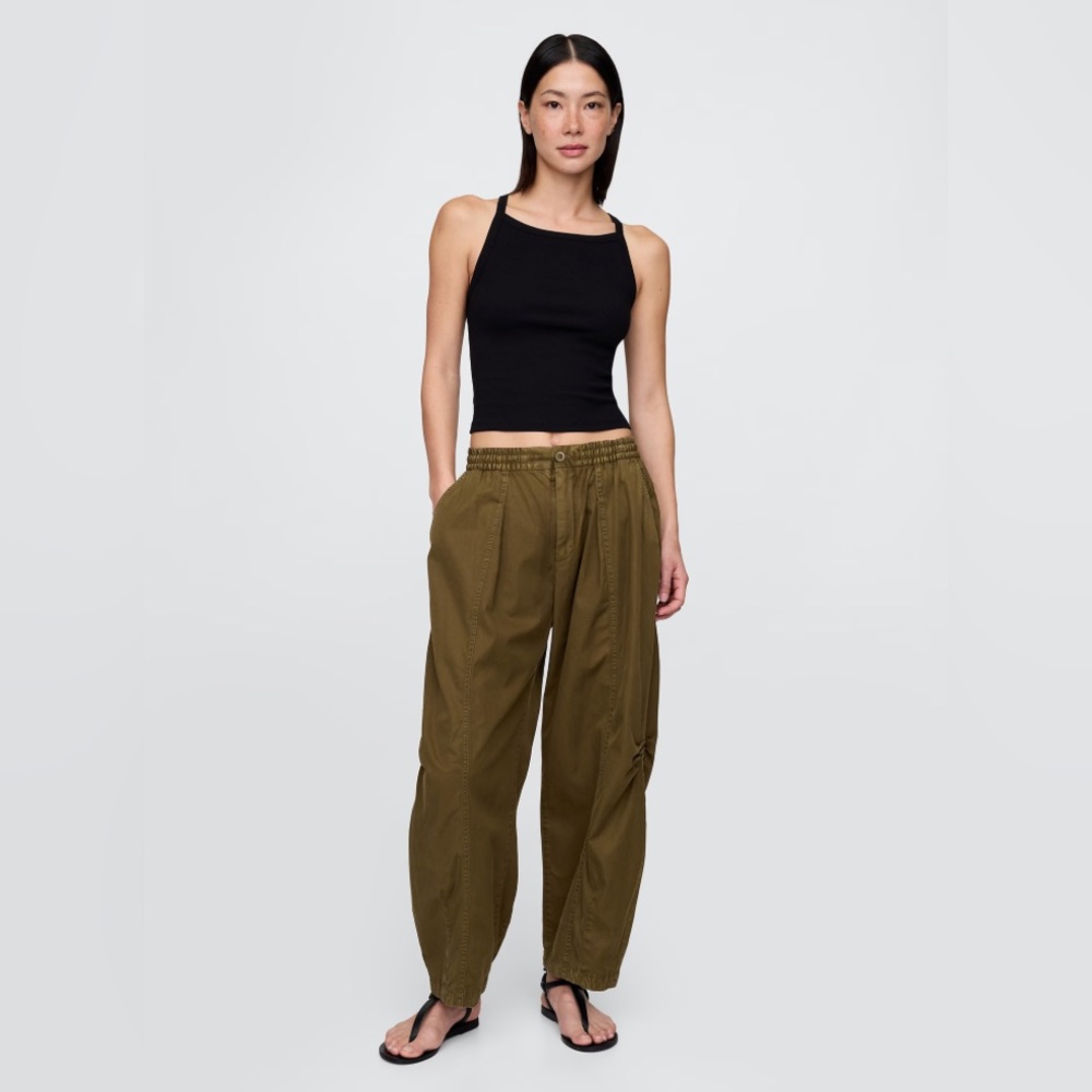 Gap Twill Pull-on Barrel Leg Pants Size L/XL